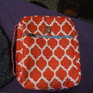 Vibrant Coral & White Bible Bag\Case